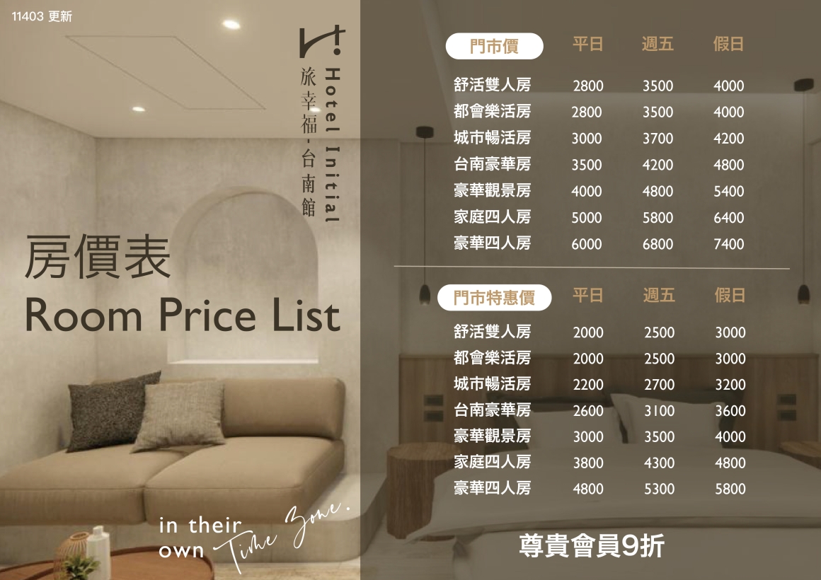 (1140303)Google房價表_旅幸福台南館